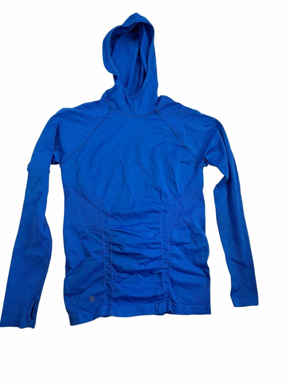 Athleta Royal Blue Lightweight Hooded Long Sleeve Top